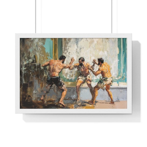 Dynamic Framed Wall Art of Wrestling Scene | Home Decor, Gift for Sports Enthusiasts, Living Room Art, Unique Artwork, Fitness Decor - Image 4