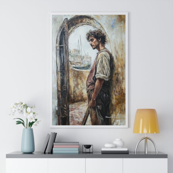 Artistic Vertical Framed Poster, Nautical Wall Art, Coastal Decor, Beach House Artwork, Unique Gift for Art Lovers - Image 5