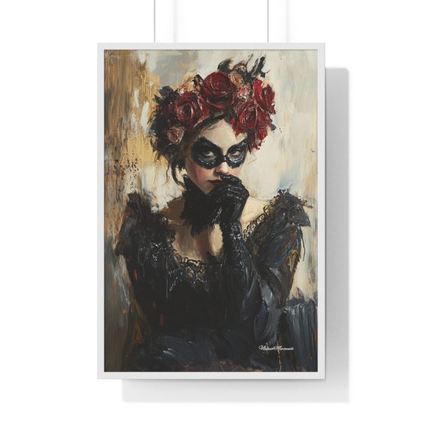 Elegant Masquerade Vertical Framed Poster, Wall Art, Home Decor, Gothic Art, Gift for Art Lovers, Halloween Decor - Image 4