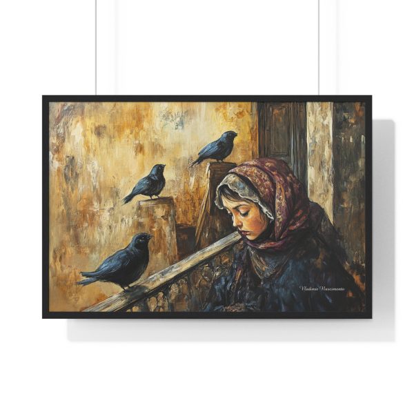 Elegant Framed Poster of Woman Playing Flute with Birds, Home Decor, Art Print, Gift for Music Lovers, Wall Art, Cozy Atmosphere - Image 7