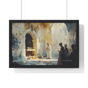 Elegant Horizontal Framed Poster of Sacred Ceremony, Home Decor, Wall Art, Gift for Housewarming, Spiritual Artwork, Vintage Style