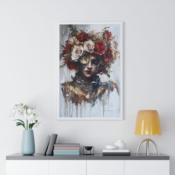 Artistic Floral Portrait Wall Art, Vertical Framed Poster, Home Decor, Unique Gift, Gallery Wall Piece, Bohemian Vibe, Stylish Room Decor - Image 11