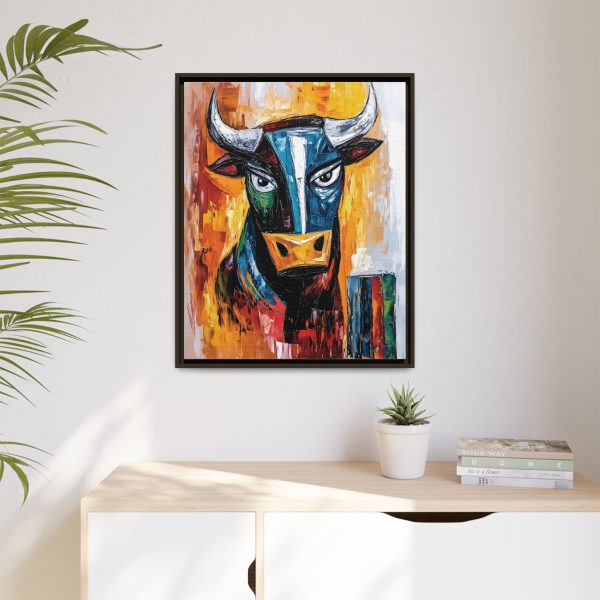 Colorful Bull Canvas Art Print, Framed Wall Decor, Unique Home Accent, Bold Farmhouse Style, Gift for Art Lovers - Image 7