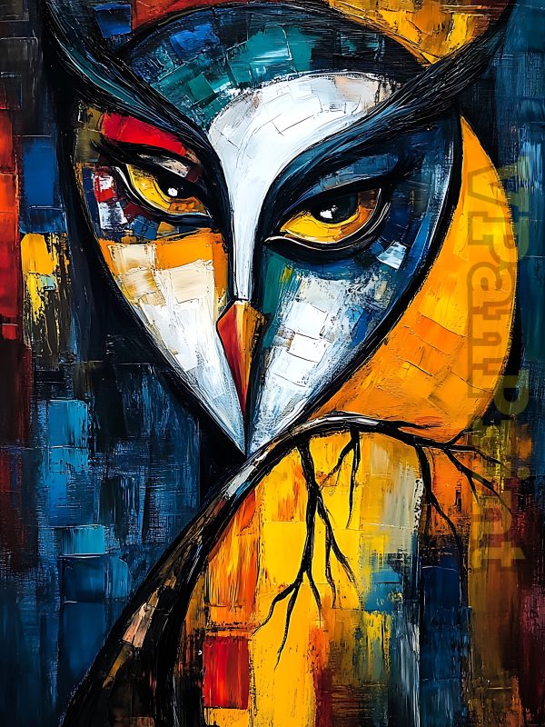 Powerful 24 Nocturnal Owl Art Paintings Bundle - Image 13