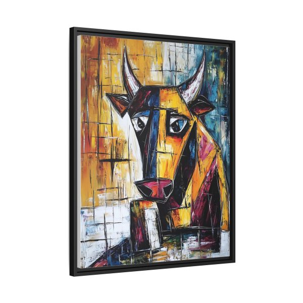 Multi-Color Framed Canvas Art, Abstract Cow Wall Decor, Modern Farmhouse Decor, Unique Gift for Animal Lovers, Living Room Art - Image 2