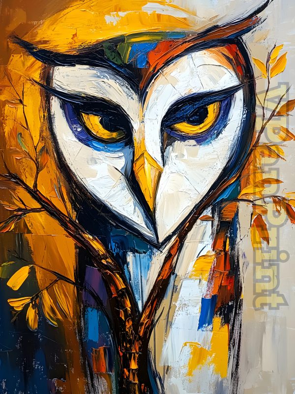 Powerful 24 Nocturnal Owl Art Paintings Bundle - Image 14
