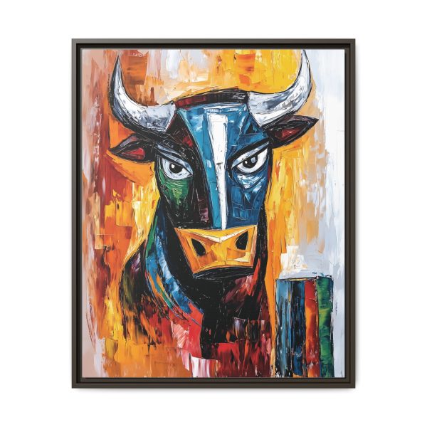 Colorful Bull Canvas Art Print, Framed Wall Decor, Unique Home Accent, Bold Farmhouse Style, Gift for Art Lovers - Image 5