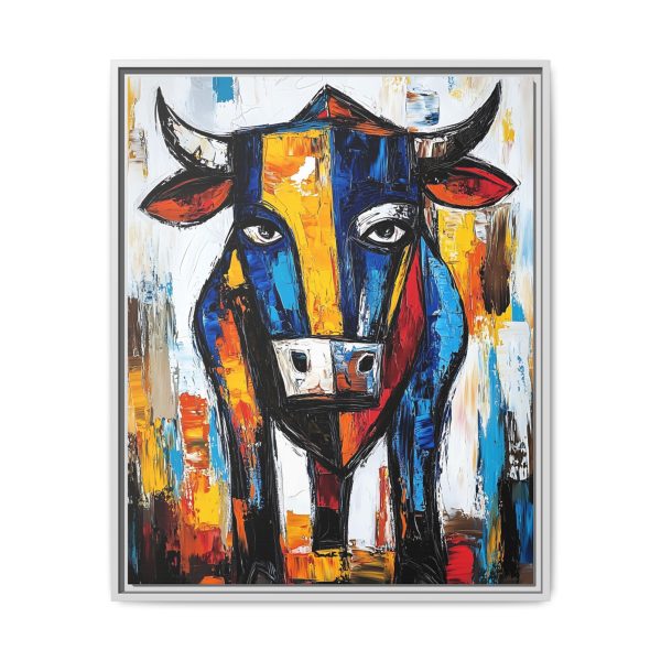 Vibrant Cow Wall Art Print, Colorful Framed Canvas for Farmhouse Decor, Unique Gift for Animal Lovers, Modern Home Art Display - Image 9