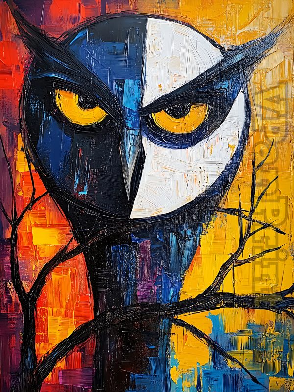 Powerful 24 Nocturnal Owl Art Paintings Bundle - Image 17