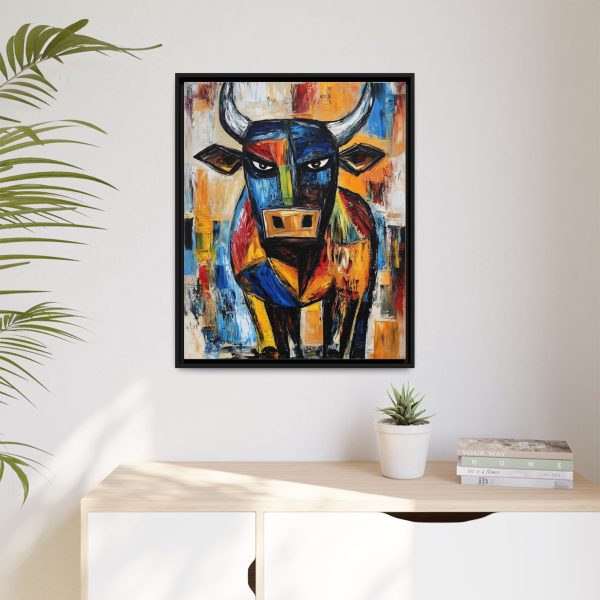 Colorful Bull Canvas Art Print, Bold Wall Decor, Modern Farmhouse Wall Art, Gift for Animal Lovers, Vibrant Home Decoration - Image 3