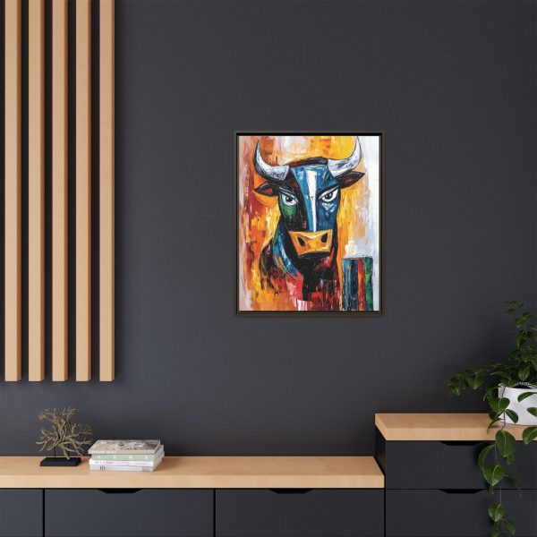 Colorful Bull Canvas Art Print, Framed Wall Decor, Unique Home Accent, Bold Farmhouse Style, Gift for Art Lovers - Image 8