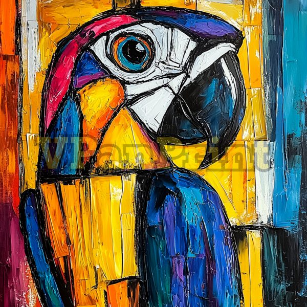 Vivid Parrot Cut-Paper Art Paintings.