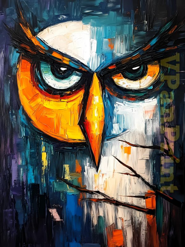 Powerful 24 Nocturnal Owl Art Paintings Bundle - Image 3