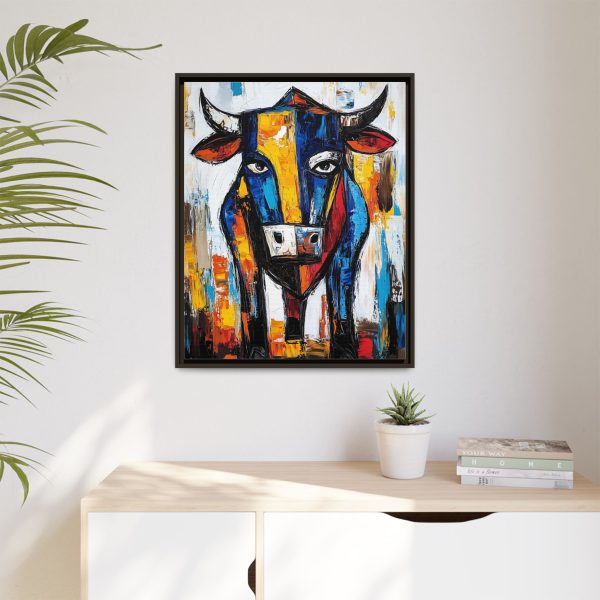 Vibrant Cow Wall Art Print, Colorful Framed Canvas for Farmhouse Decor, Unique Gift for Animal Lovers, Modern Home Art Display - Image 7
