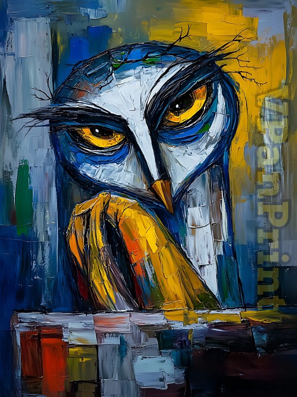 Powerful 24 Nocturnal Owl Art Paintings Bundle - Image 5