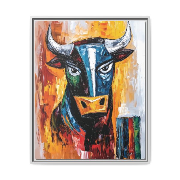 Colorful Bull Canvas Art Print, Framed Wall Decor, Unique Home Accent, Bold Farmhouse Style, Gift for Art Lovers - Image 9