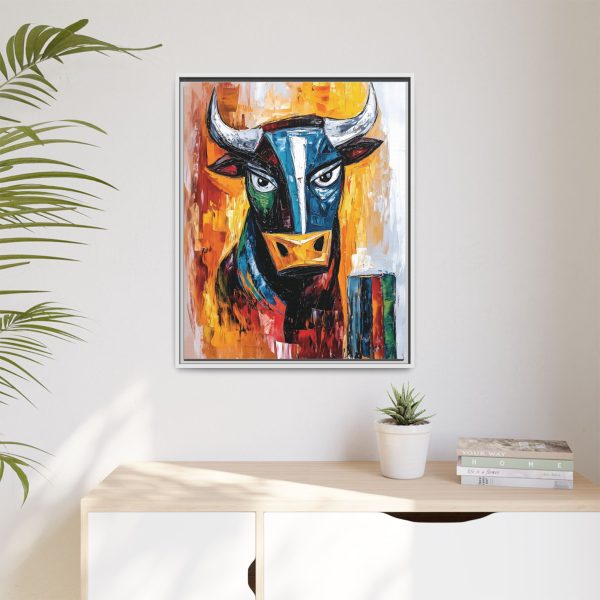 Colorful Bull Canvas Art Print, Framed Wall Decor, Unique Home Accent, Bold Farmhouse Style, Gift for Art Lovers - Image 11