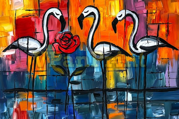 Stunning 16 Abstract Flamingo Art Prints - Image 8
