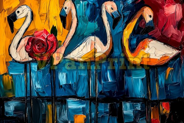 Stunning 16 Abstract Flamingo Art Prints - Image 11