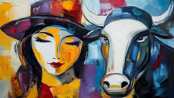 24 Powerful Bull and Matador Paintings 32x18in - Image 2