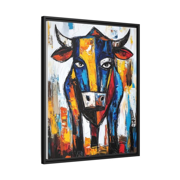 Vibrant Cow Wall Art Print, Colorful Framed Canvas for Farmhouse Decor, Unique Gift for Animal Lovers, Modern Home Art Display - Image 2
