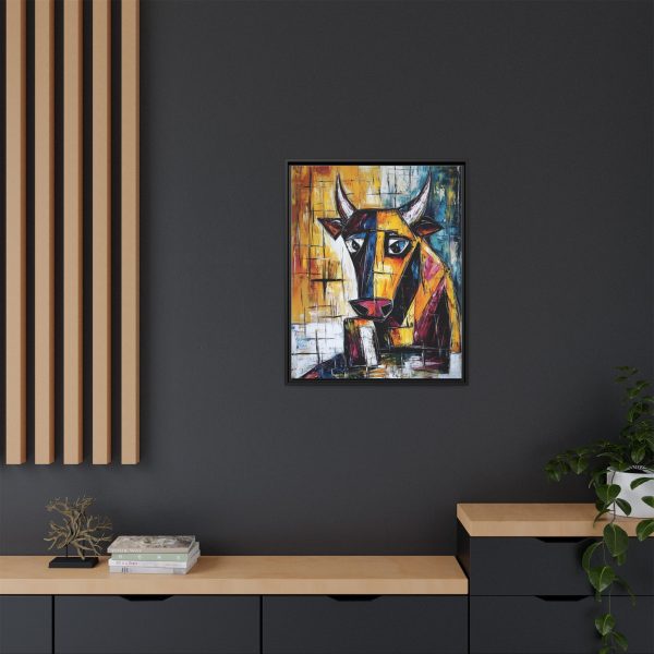 Multi-Color Framed Canvas Art, Abstract Cow Wall Decor, Modern Farmhouse Decor, Unique Gift for Animal Lovers, Living Room Art - Image 4