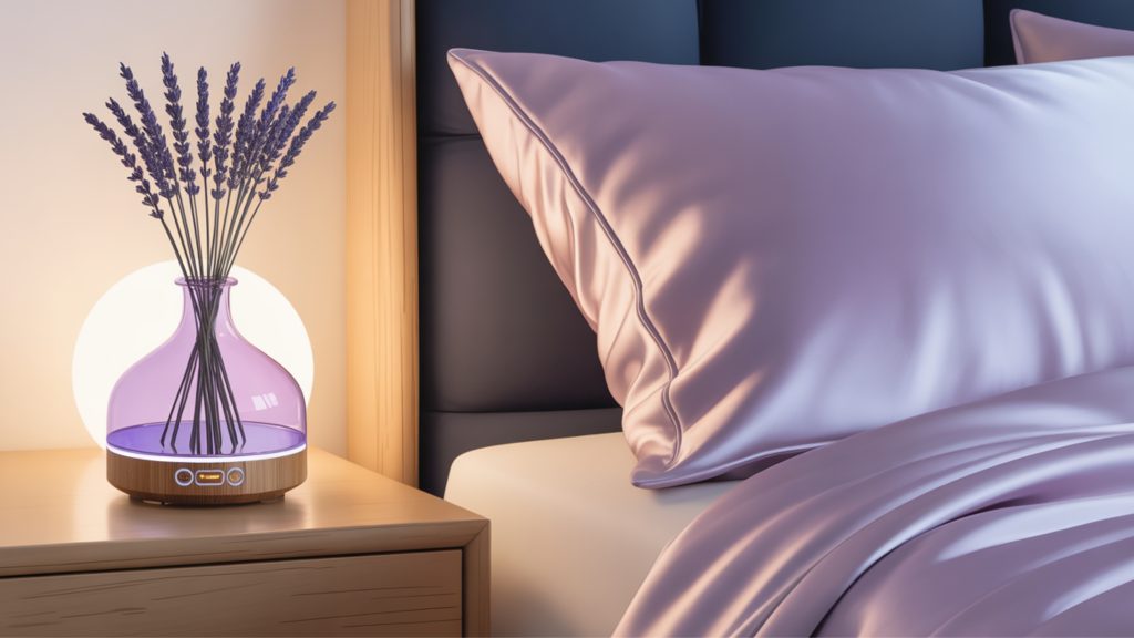 Glow Naturally: 7 Science-Backed Skin Rituals Peaceful Bedroom Setup With Lavender Essential Oil Diffuser And Silk Pillowcase For Beauty Sleep Ritual 1024x576