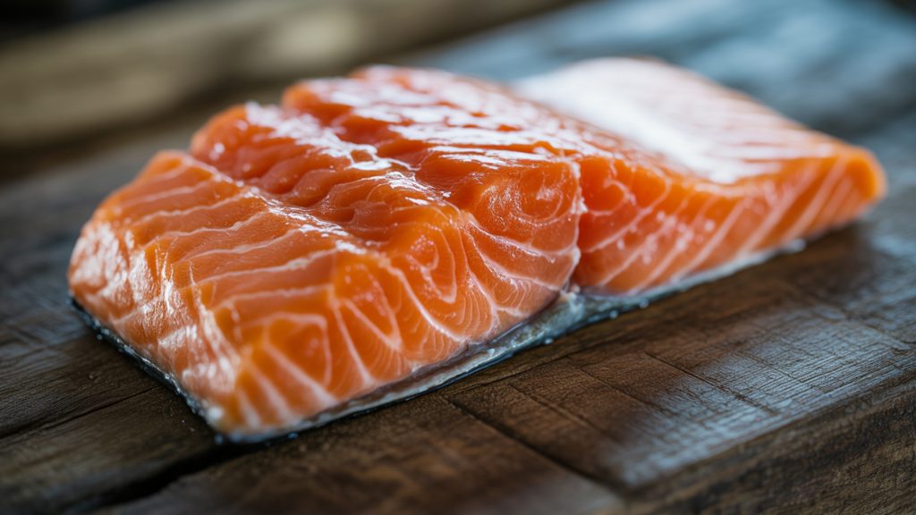 salmon fillet with omega 3 fatty acids for brain health and mental clarity