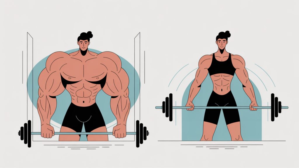 Body composition comparison showing strength training for women results versus cardio-only approach demonstrating muscle definition benefits