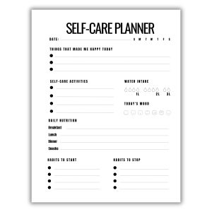 Minimal Self-Care Planner PDF