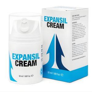 Expansil Cream male enhancement cream bottle and box, male enhancement cream for fuller erections and improved size.