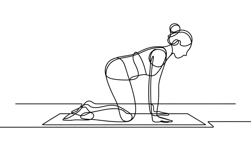 A woman performing gentle pelvic tilts on a yoga mat.