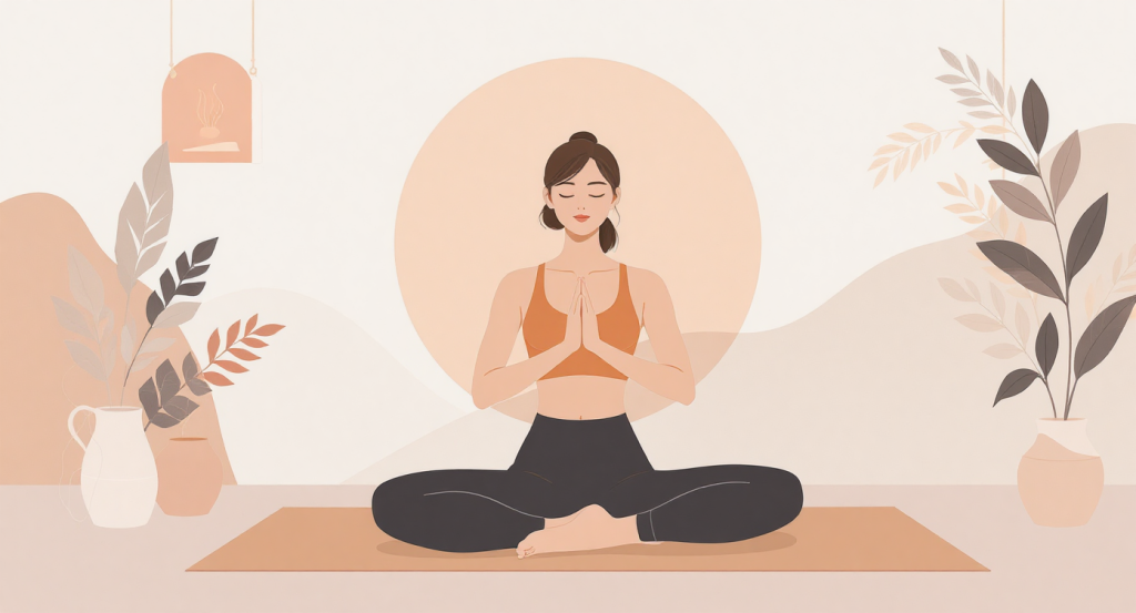 Woman practicing yoga for hormonal balance and stress reduction.