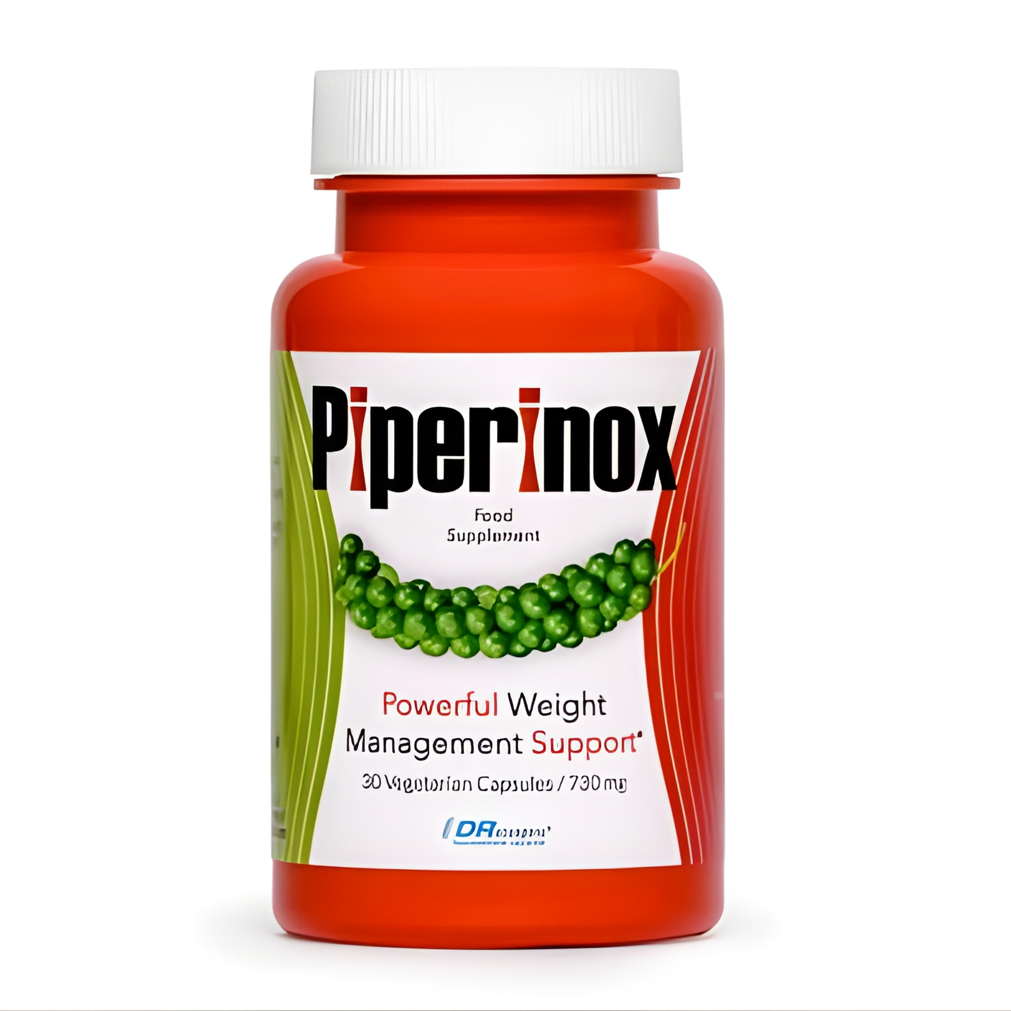 piperinox piperine weight loss formula Piperinox red bottle and box with green pepper graphic, showcasing a piperine weight loss supplement for powerful weight management support.