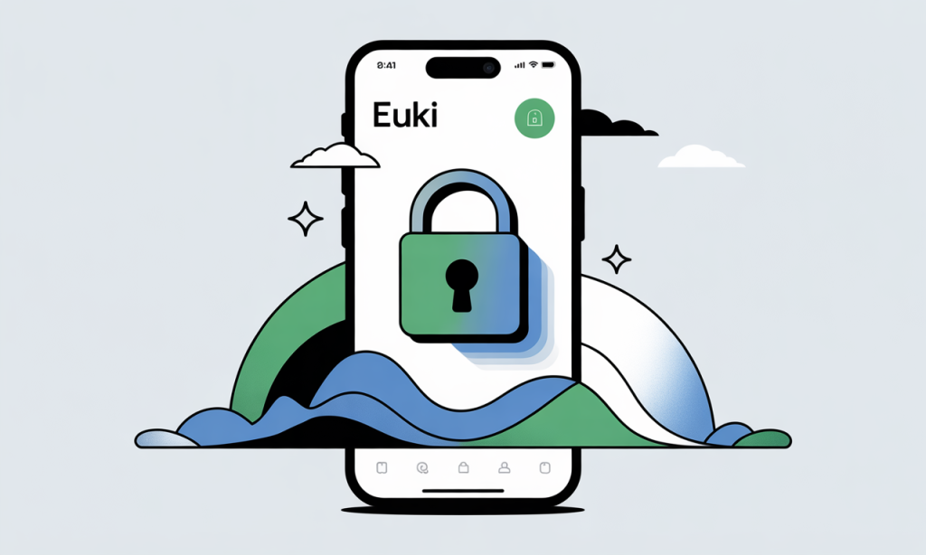 A secure smartphone screen with a lock icon, representing the Euki app's privacy features.