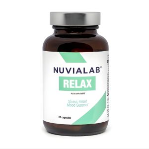 NuviaLab Relax Stress Relief capsules with Calmomix and Rhodiola to support calm mood and better sleep