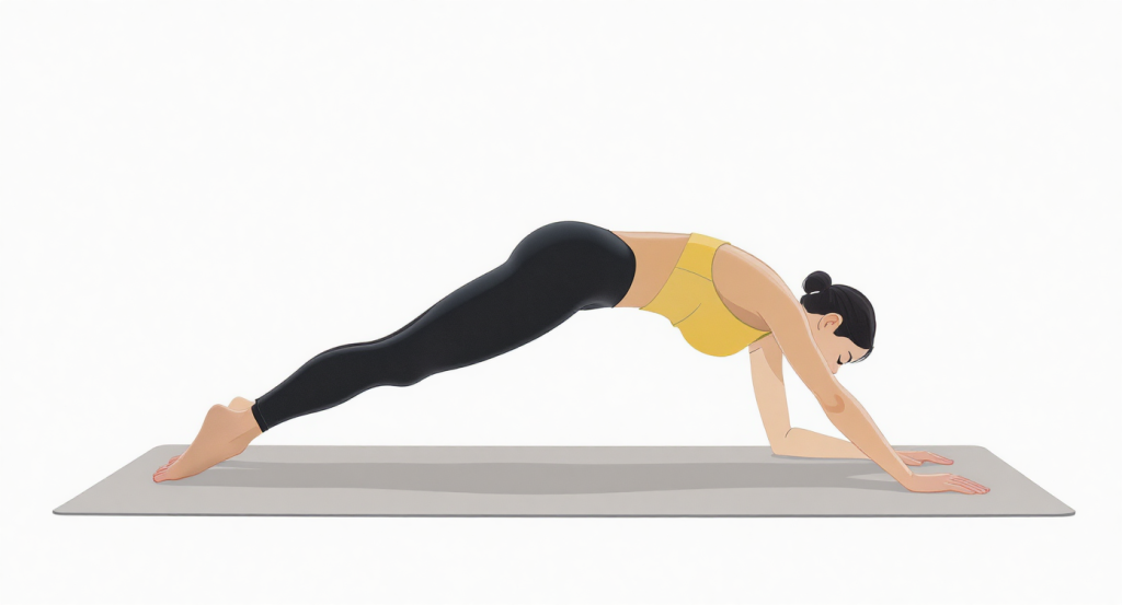 Woman doing the bird-dog exercise on a yoga mat.