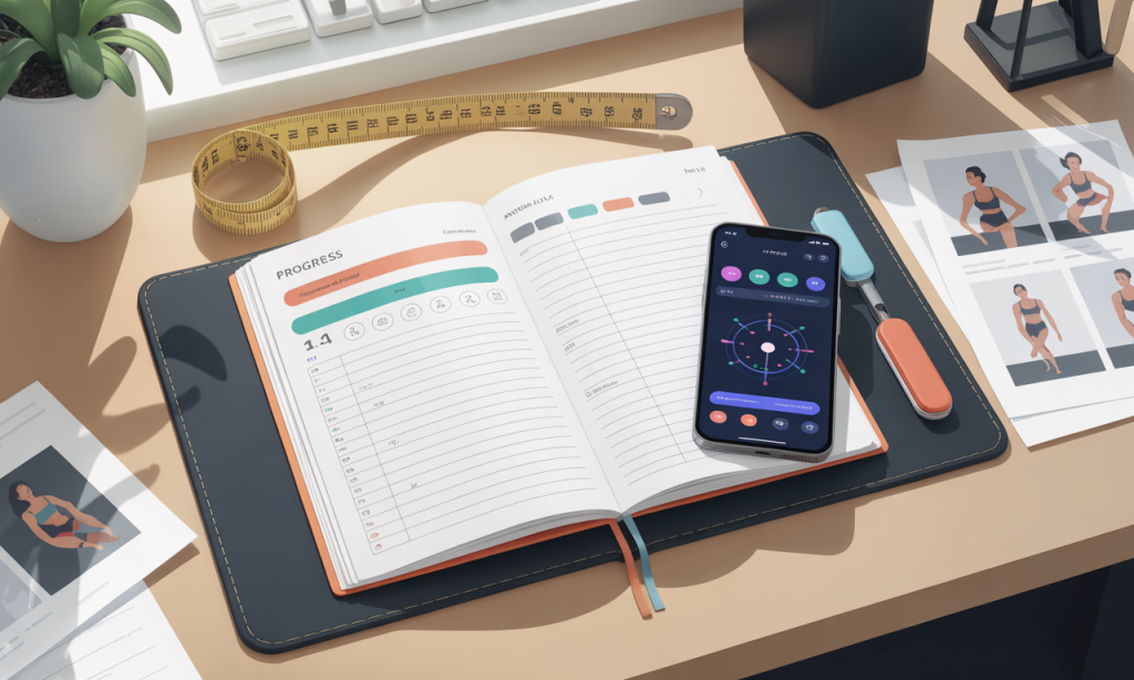 Progress tracking tools for monitoring strength gains and muscle development from consistent 15 minute dad workouts