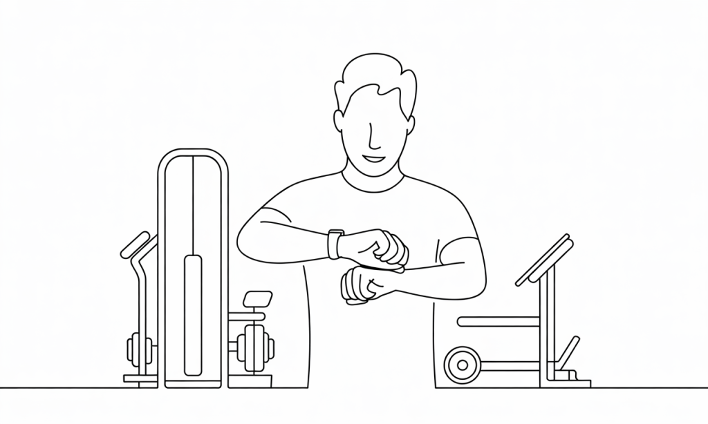Man over 40 tracking workout performance showing sustained energy levels through NAD optimization strategies