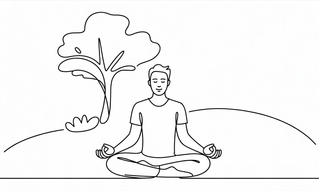 Stress management practice through meditation and mindfulness supporting healthy cortisol levels and testosterone production