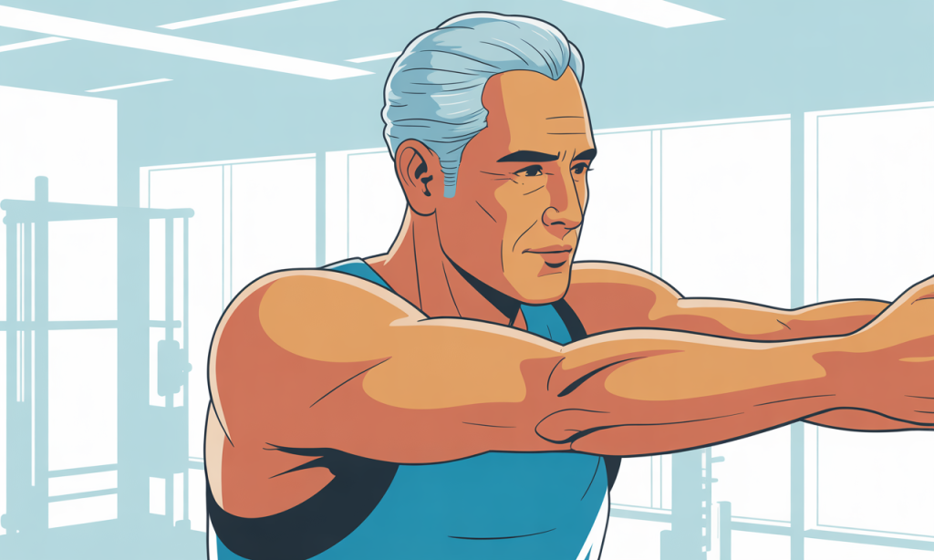 Proper warm-up mobility exercises demonstrating injury prevention techniques for building muscle after 40 training programs