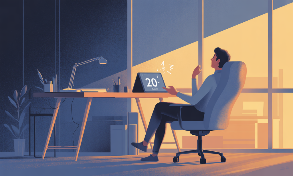 Professional implementing strategic 20-minute power nap during afternoon circadian dip to maintain consistent wake time schedule