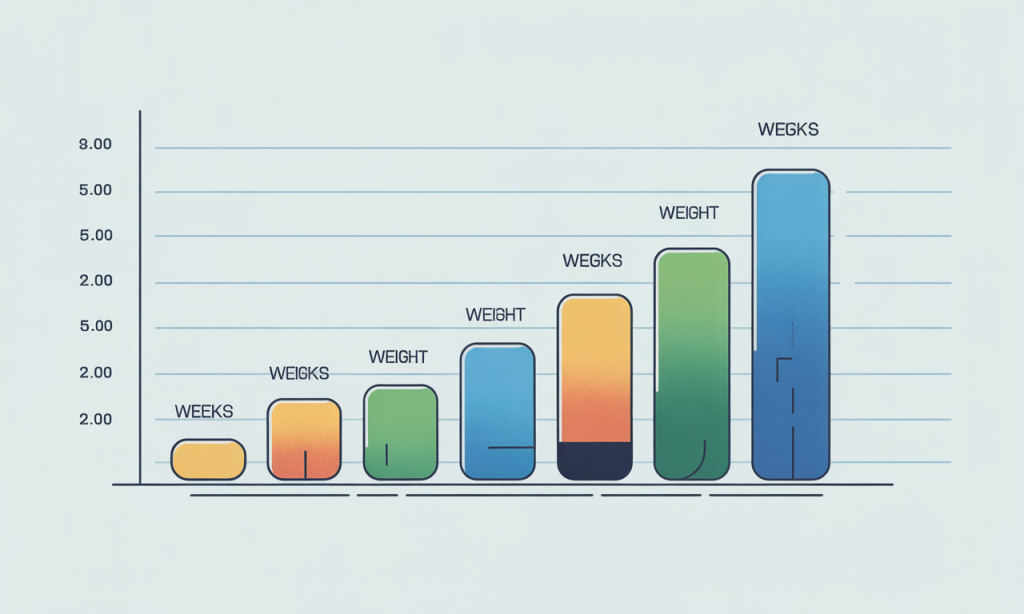 Visual progress tracker demonstrating safe progressive overload principles for building muscle after 40 with gradual weight increases