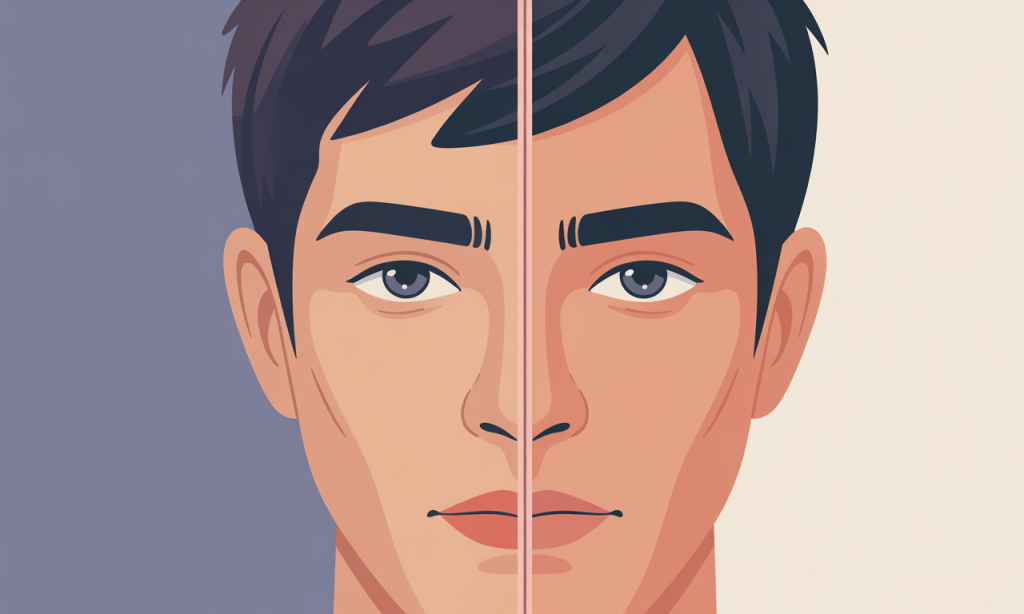 Before and after comparison showing skin improvement from consistent Simple Morning Skincare Routine over 4 weeks