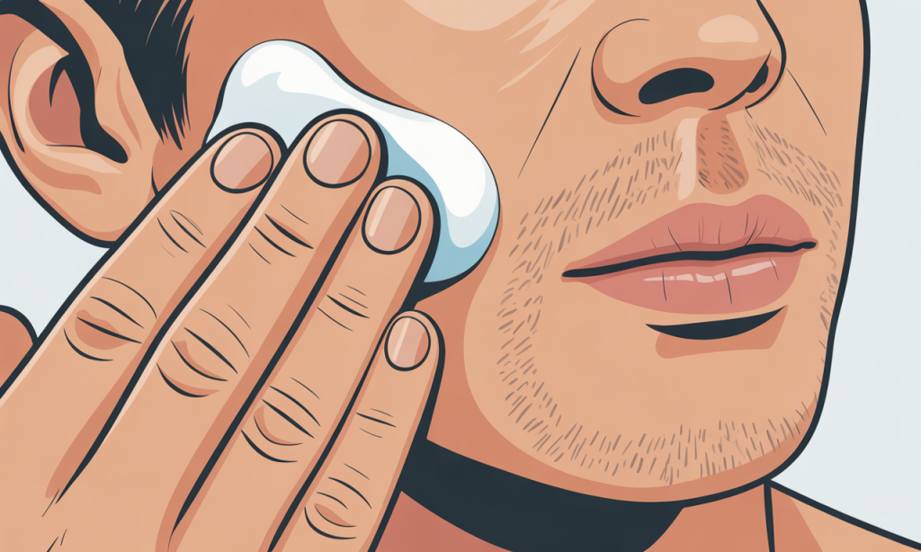 Proper moisturizer application technique for Simple Morning Skincare Routine showing hands pressing product into skin