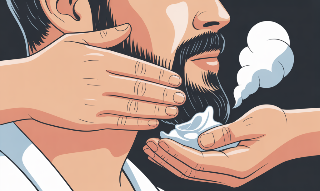 Step-by-step visual demonstration of safe beard washing techniques that help stop beard itch fast without causing skin damage