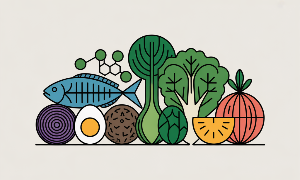 Testosterone-boosting whole foods including protein sources, healthy fats, and micronutrient-rich vegetables for hormonal health