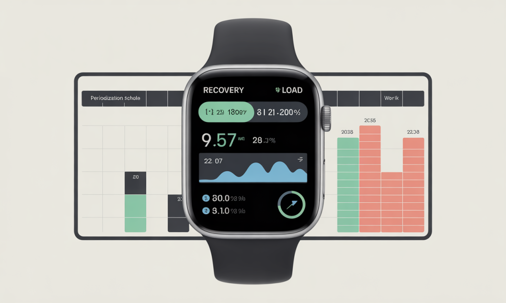 Digital recovery monitoring technology tracking stamina after 40 training variables including heart rate variability and periodization cycles.