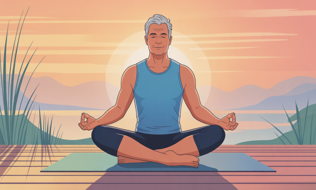 Meditation and mindfulness practice supporting stamina after 40 training through stress management and mental resilience development for older athletes
