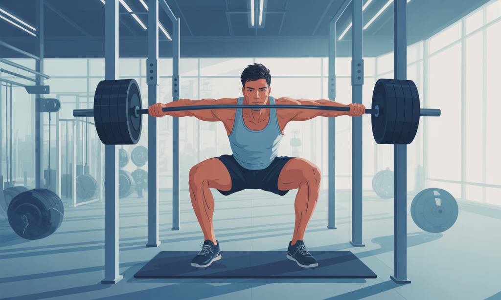 Man exercising with proper form during strength training workout supporting testosterone and metabolic health.